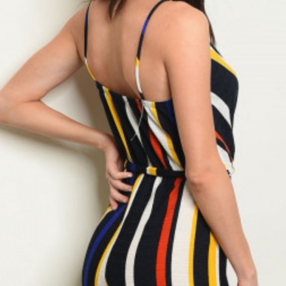 Kristen Multi Color Stripe Sleeveless Jumpsuit 3HP - Picture 5 of 6